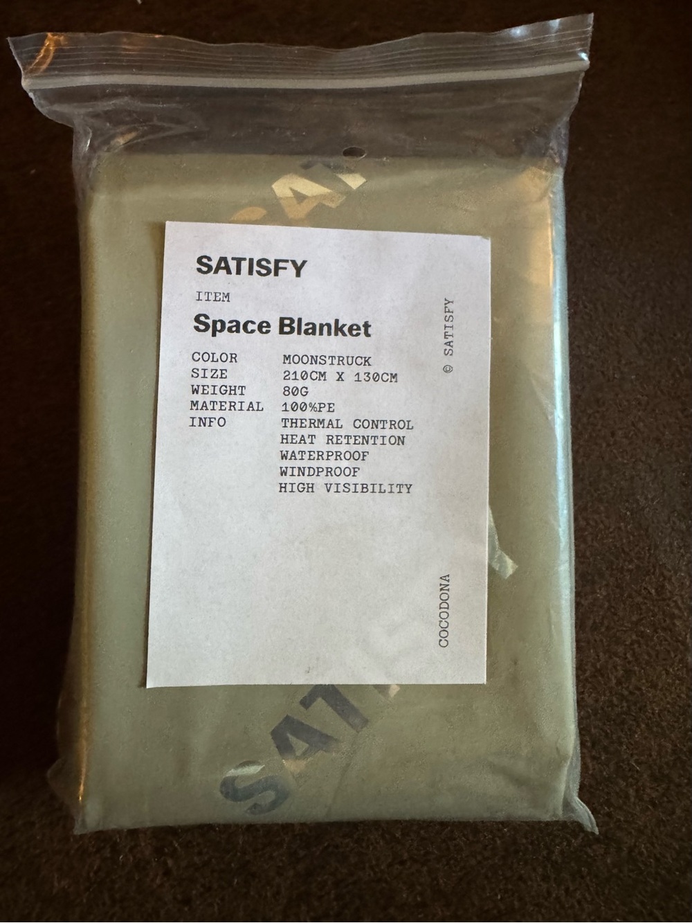 Satisfy Running x Cocodona 250 Emergency Space Blanket Moonstruck NWT
